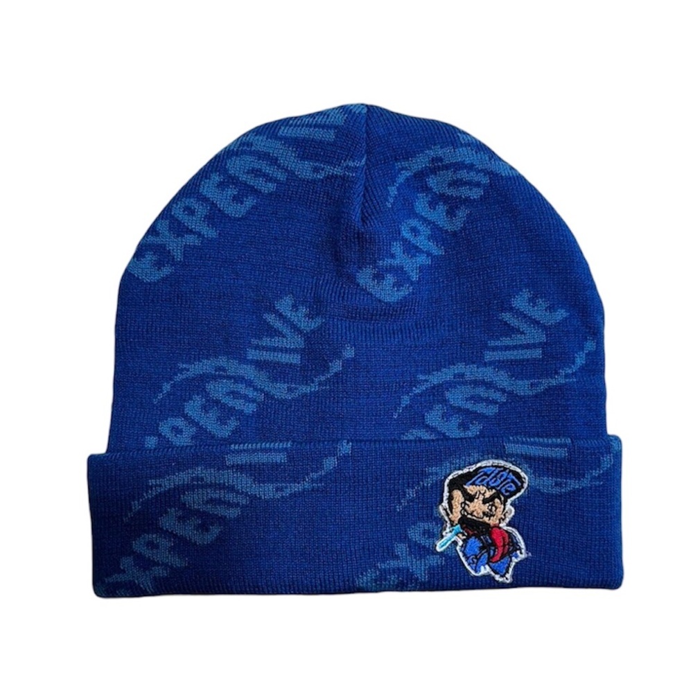 EXPENZIVE FULL KNIT BEANIES BLUE